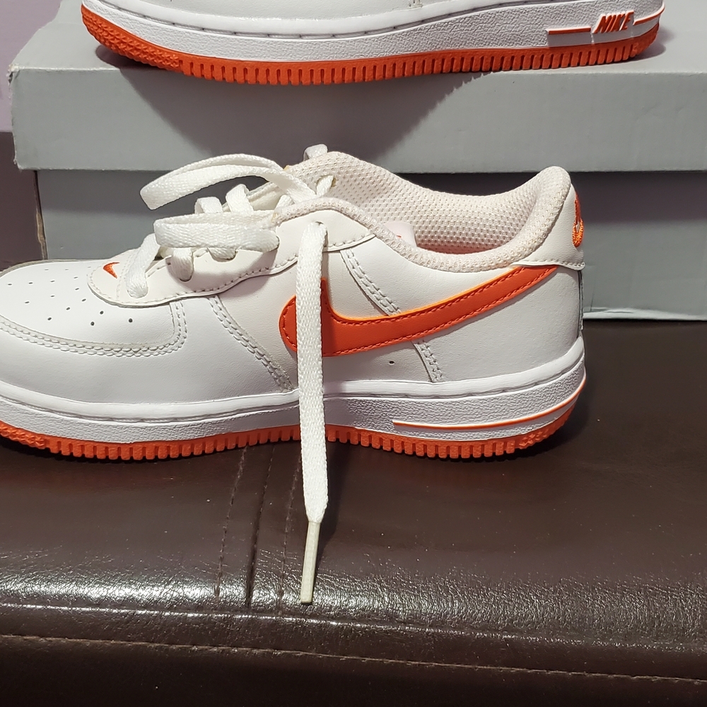Nike White and Bright Orange Athletic Shoes